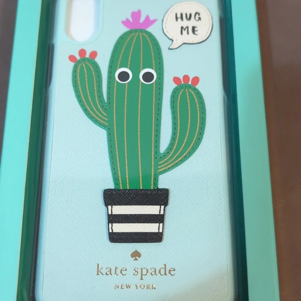 New Kate Spade iPhone X Snap Case Cactus Hug Me NIB